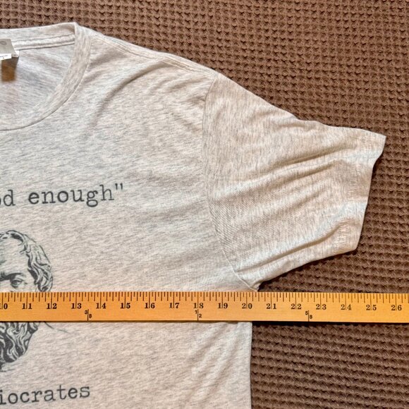 Men's "Mediocrates" Gray Short Sleeve Humor Tee L - Picture 3 of 6